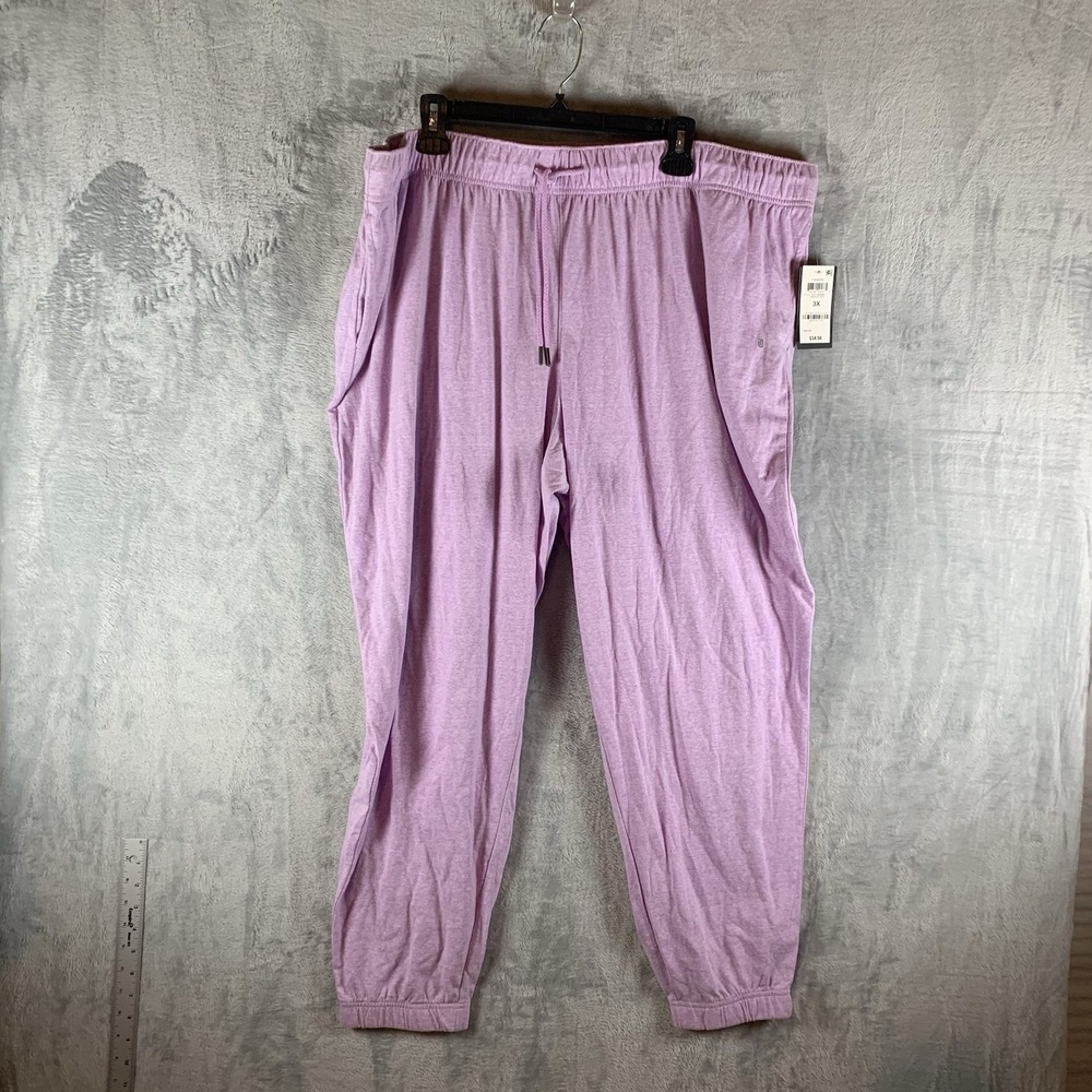 Ideology Women's Joggers 3X Sweatpants Lightweight Pink Pockets Drawstring NWT